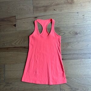 Lululemon Cool Racerback Tank Neon Coral Size 6 EUC